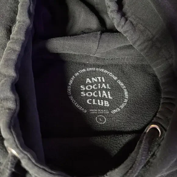 Anti Social Social Club x Fragment Yellow Bolt Hoodie (ASSW532) Men's Sz L - Picture 5 of 5